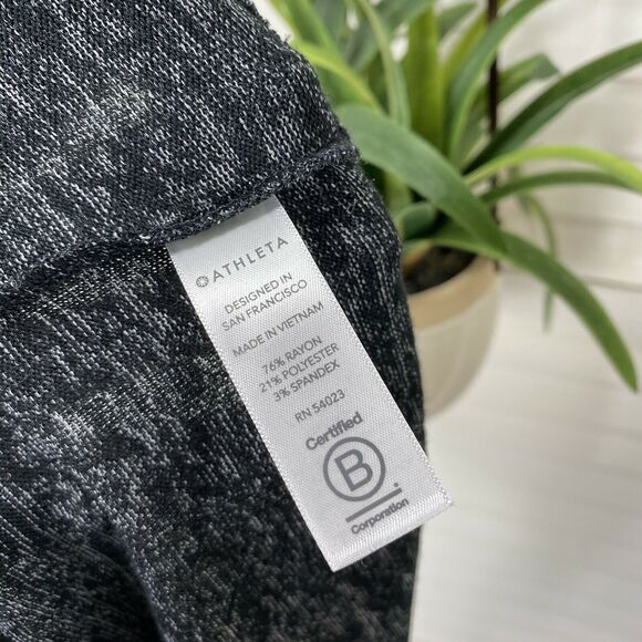 Athleta XS Mindful Pullover Charcoal‎ Grey Heather Long Sleeve Sweatshirt Top - Picture 5 of 8